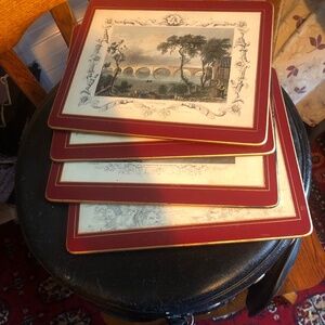 Four vintage pimpernel cork like placemats, made in England - used good shape